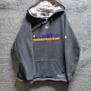 Adidas NBA Fusion Los Angeles Lakers Hoodie Men’s XL Fleece Pullover Gray